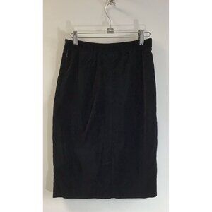 Joan Rivers Women Skirt Velvet Black Pencil Midi Elastic Waist Stretch XXS 🩶